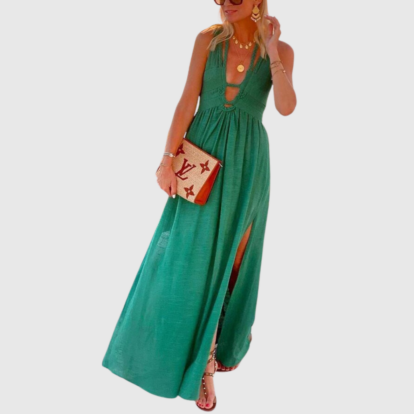 Slit Loose Braided Dress