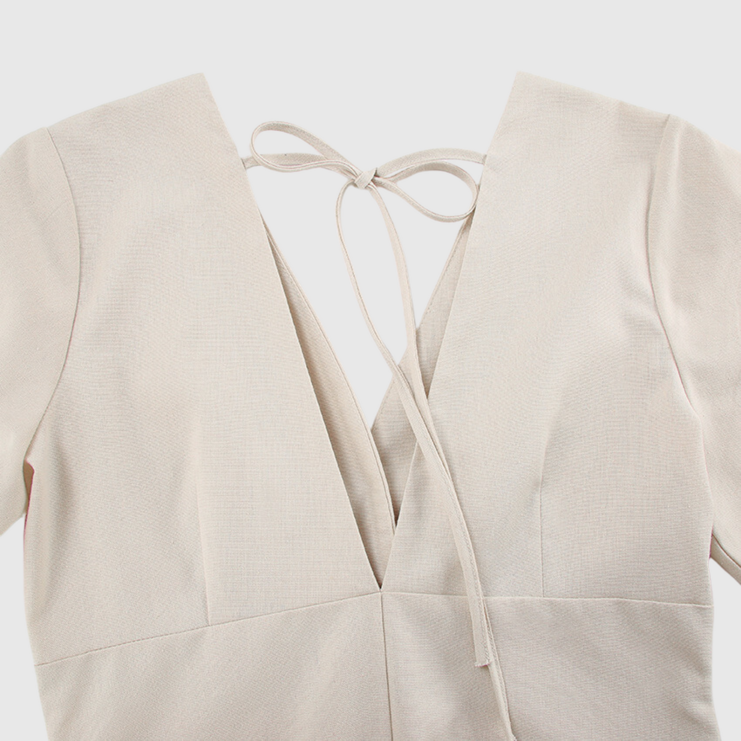 French Puff Sleeve Backless Dress