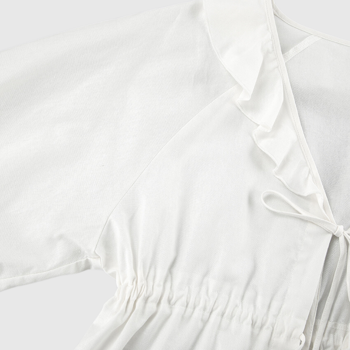 Ruffle Balloon Blouse Short Set